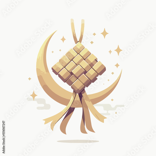 vector rice cake image on eid al-fitr