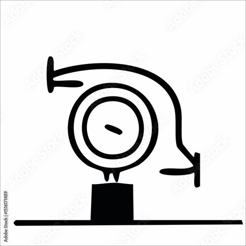 Simple Line Art Turbine Engine Outline Compressor Mechanical Component Icon