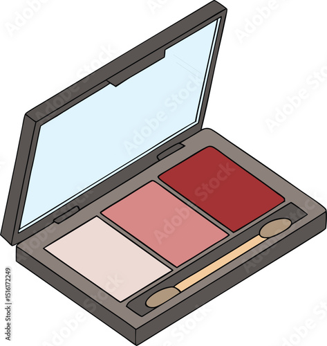 Makeup blush palette 3D render icon isolated on transparent background 