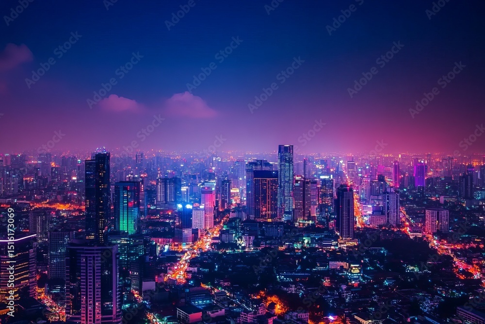 Fototapeta premium Color city background wallpaper