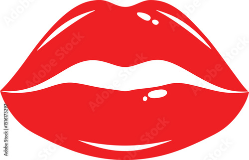 red lips vector illustration
