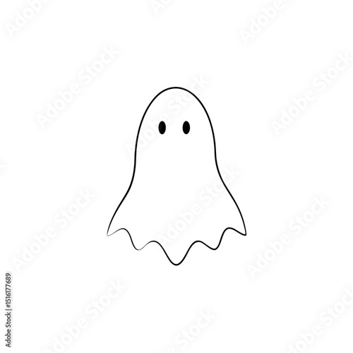 Spooky Ghost Halloween Spirit Mysterious Haunting White Background Figure