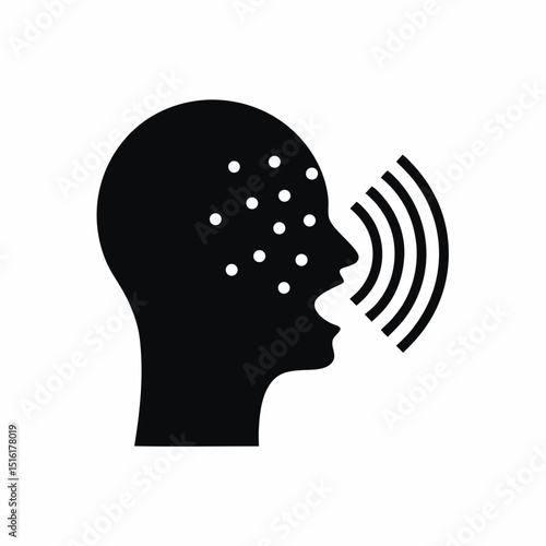 human Voice icon vector silhouette illustration isolated on white background