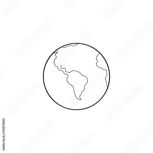 Detailed Globe World Map Geography Earth Education White Background Model