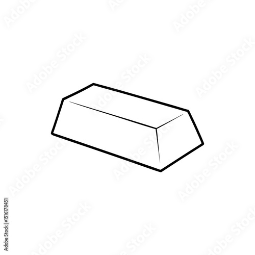 Solid Gold Bar Precious Metal Wealth Investment Value White Background Object