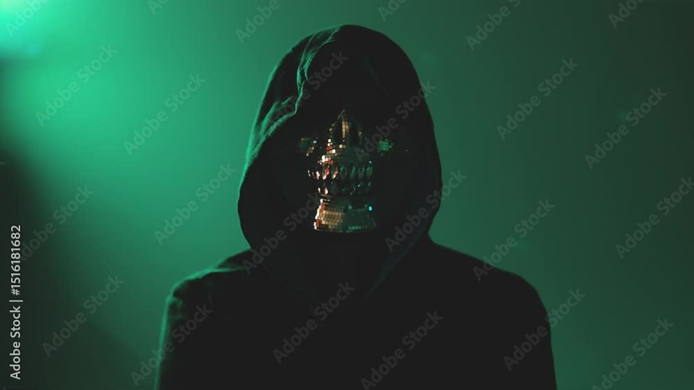 Cybercriminal in Hoodie and Face Mask Staring into Camera with Folded Arms – Depicts Dark Web, Phishing, and Online Data Breach Threats Cybercriminal in Hoodie and Face Mask Staring into Camera with Folded Arms – Depicts Dark Web, Phishing, and Online Data Breach Threats