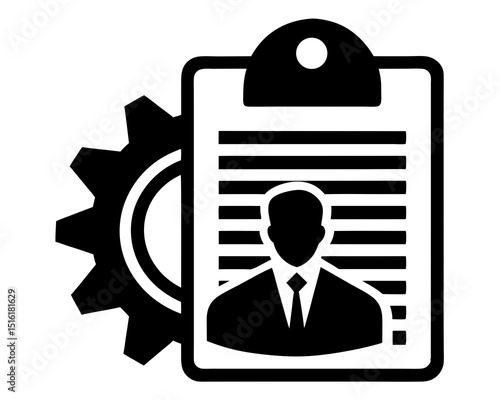 Job description icon vector silhouette illustration isolated on white background