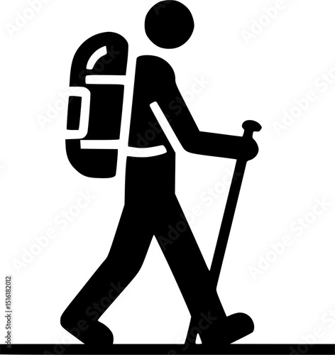 Hiking. Walking. Public footpath. Trail. Vector icon isolated on sign, symbol, vector, art