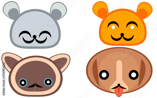 set of funny animals