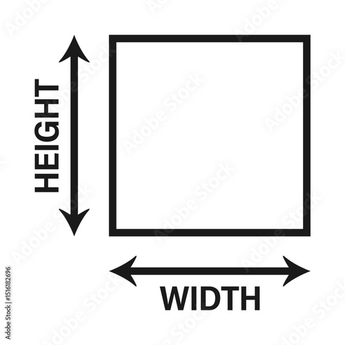 Height Width Arrows Hollow Square Icon