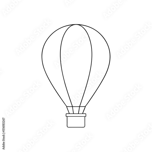 Hot Air Balloon Basket Flight Adventure Travel Illustration
