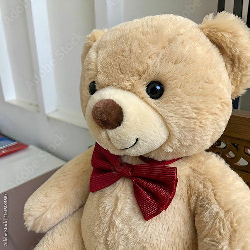 A cuddly, soft brown teddy bear with plush fur and button eyes, offering comfort, warmth, and childhood nostalgia.