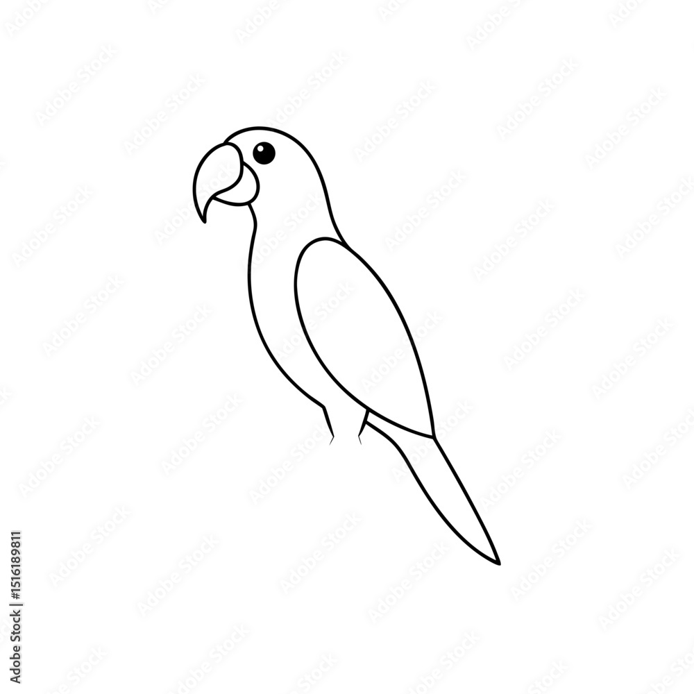 Fototapeta premium A Colorful Macaw A Large And Social Parrot From The Tropics On A White Floor