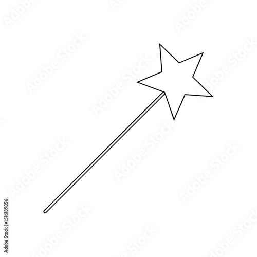 A Black Magic Wand With White Tips For Performing Tricks On A White Canvas
