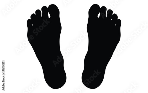 Human footprint vector silhouette
