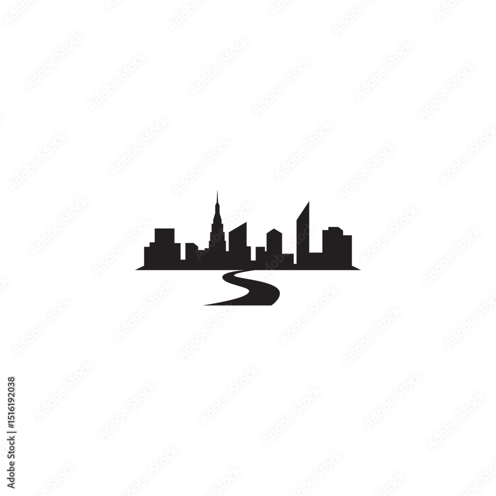 Fototapeta premium Pathway to City logo or icon design
