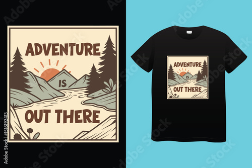 Camping T-Shirt Design – Outdoor Adventure, Nature Lover, and Wilderness Exploration Graphic.