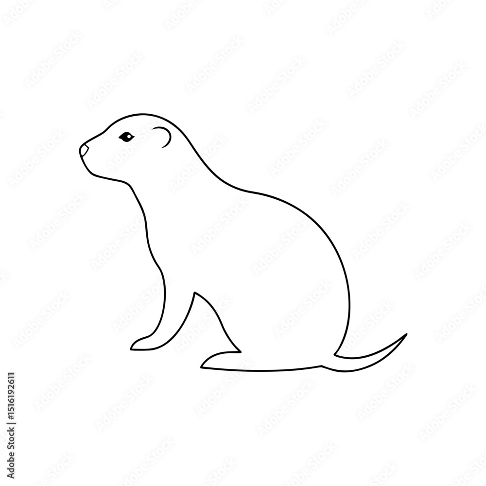 Fototapeta premium The Mexican Prairie Dog An Endangered Rodent Species On A White Background
