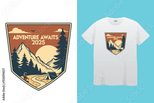 Camping T-Shirt Design – Outdoor Adventure, Nature Exploration, and Wilderness Graphic Tee,