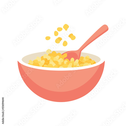 Delicious Cornflakes in a Bowl A Perfect Breakfast Illustration