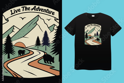 Camping T-Shirt Design – Outdoor Adventure, Nature Exploration, and Wilderness Graphic Tee,