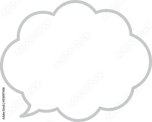 雲の形の使いやすいふきだし。線の色はグレー