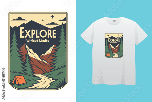 Camping T-Shirt Design – Outdoor Adventure, Nature, and Wilderness Exploration Graphic Tee,