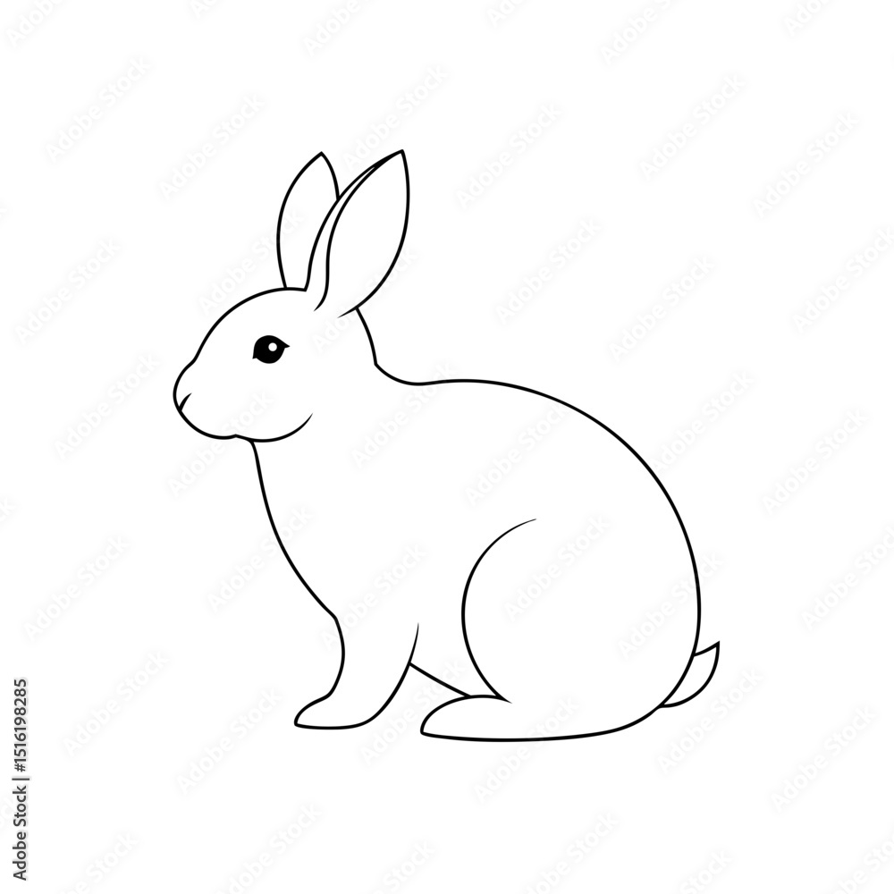 Fototapeta premium The Omilteme Cottontail A Rare Rabbit From Mexico On A Simple White Canvas