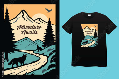 Camping T-Shirt Design – Outdoor Adventure, Nature, and Wilderness Exploration Graphic Tee,