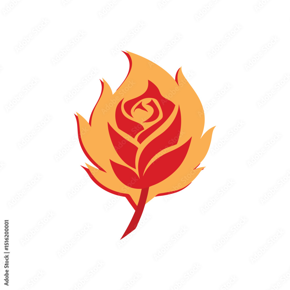 rose made of fire vector rose made of fire vector