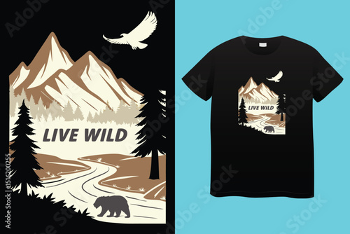 Camping T-Shirt Design – Outdoor Adventure, Nature, and Wilderness Graphic Tee,