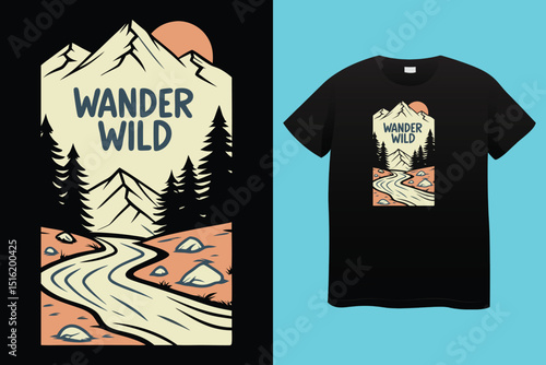 Camping T-Shirt Design – Outdoor Adventure, Nature, and Wilderness Graphic Tee,