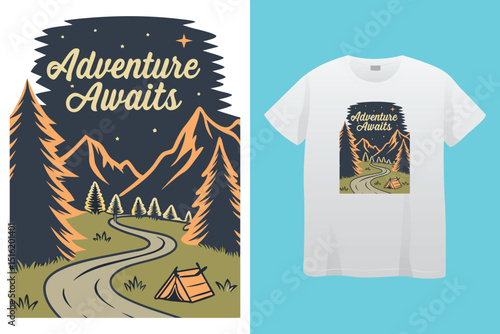 Camping T-Shirt Design – Outdoor Adventure, Nature, and Wilderness Graphic Tee,