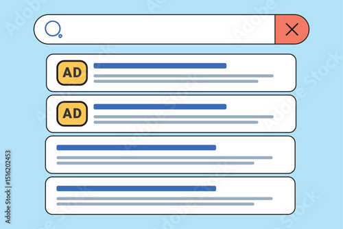 Search Ad Interface – Sponsored Results in Web Browser UI for Pay-Per-Click Marketing