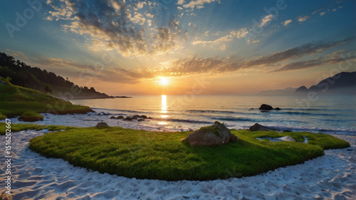 beautiful natural scenery background, mountains, forests, lakes, gardens, seas, waterfalls