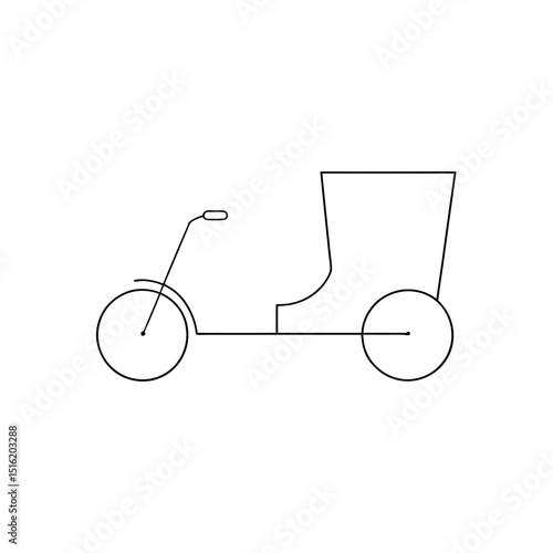 A Pedicab Or Bicycle Taxi A Three Wheeled Vehicle On An Isolated White Canvas