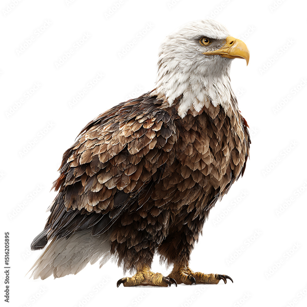 Obraz premium Majestic Bald Eagle Bird Isolated Transparent PNG Image Wildlife Ornithology Nature Photography