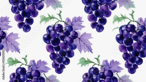 seamless watercolor pattern with grapes