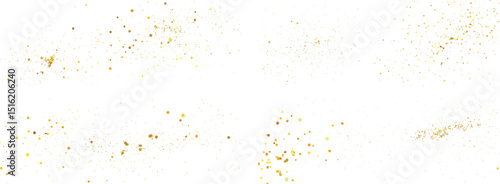 Golden Glitter Vector Illustration on White Background