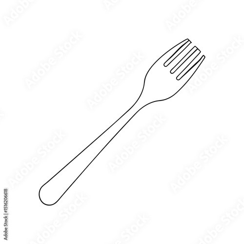 A Simple Plastic Fork A Common Disposable Utensil On An Isolated White Floor