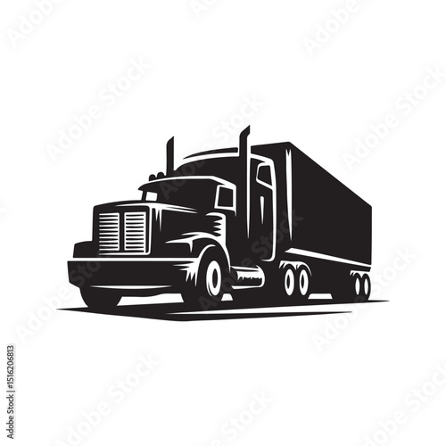 truck vector silhouette clip art logo design illustration