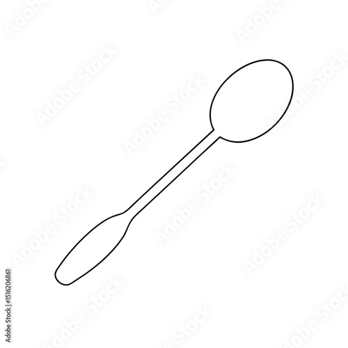 A Simple Plastic Spoon A Disposable Utensil For Fast Food On A White Canvas