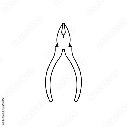 A Simple Pair Of Pliers A Common Hand Tool For Gripping On A White Canvas