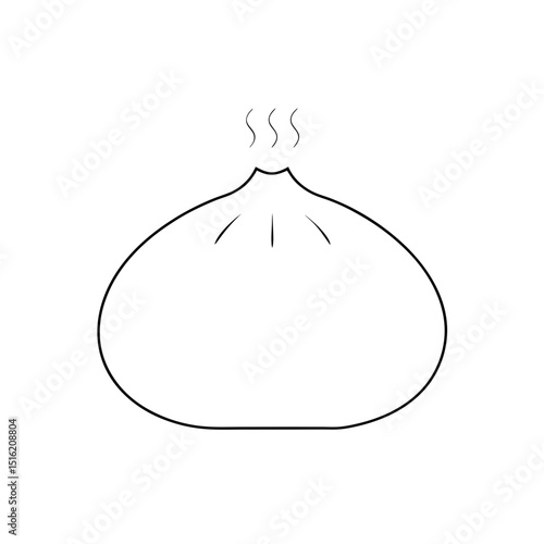 A Steamed And Pan Fried Potsticker A Chinese Dumpling On A White Background
