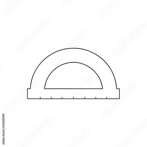 A Metal Protractor A Durable Angle Measuring Tool For An Engineer On White