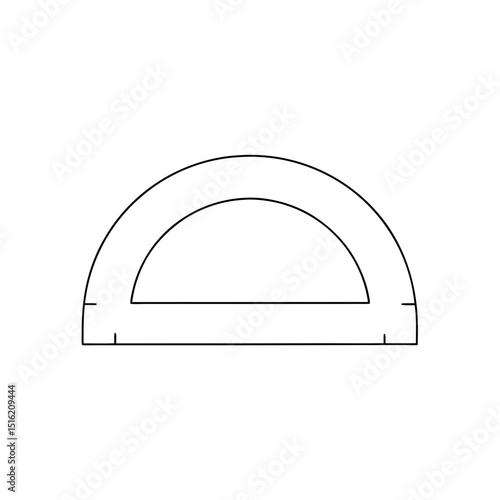 A Semicircle Protractor A Simple Tool For Measuring Angles On A White Surface