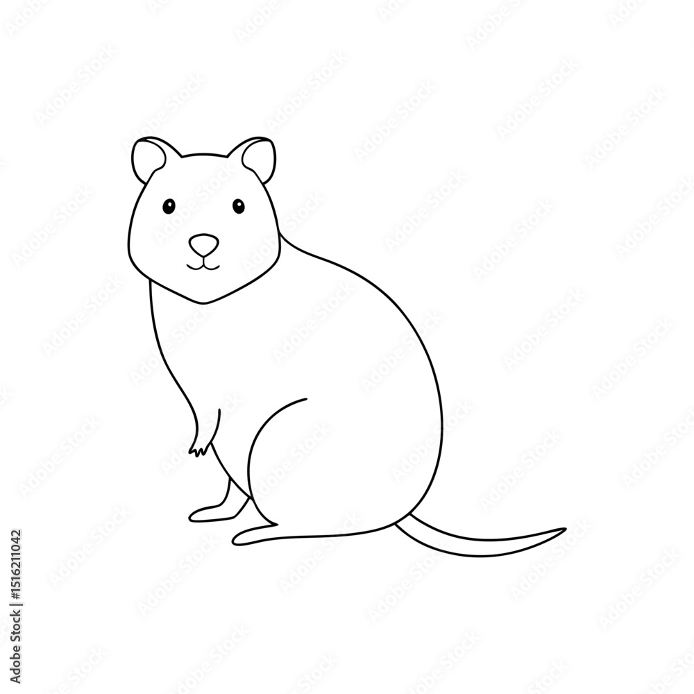 Happy Quokka Illustration for Australian Wildlife and Cute Animals Happy Quokka Illustration for Australian Wildlife and Cute Animals