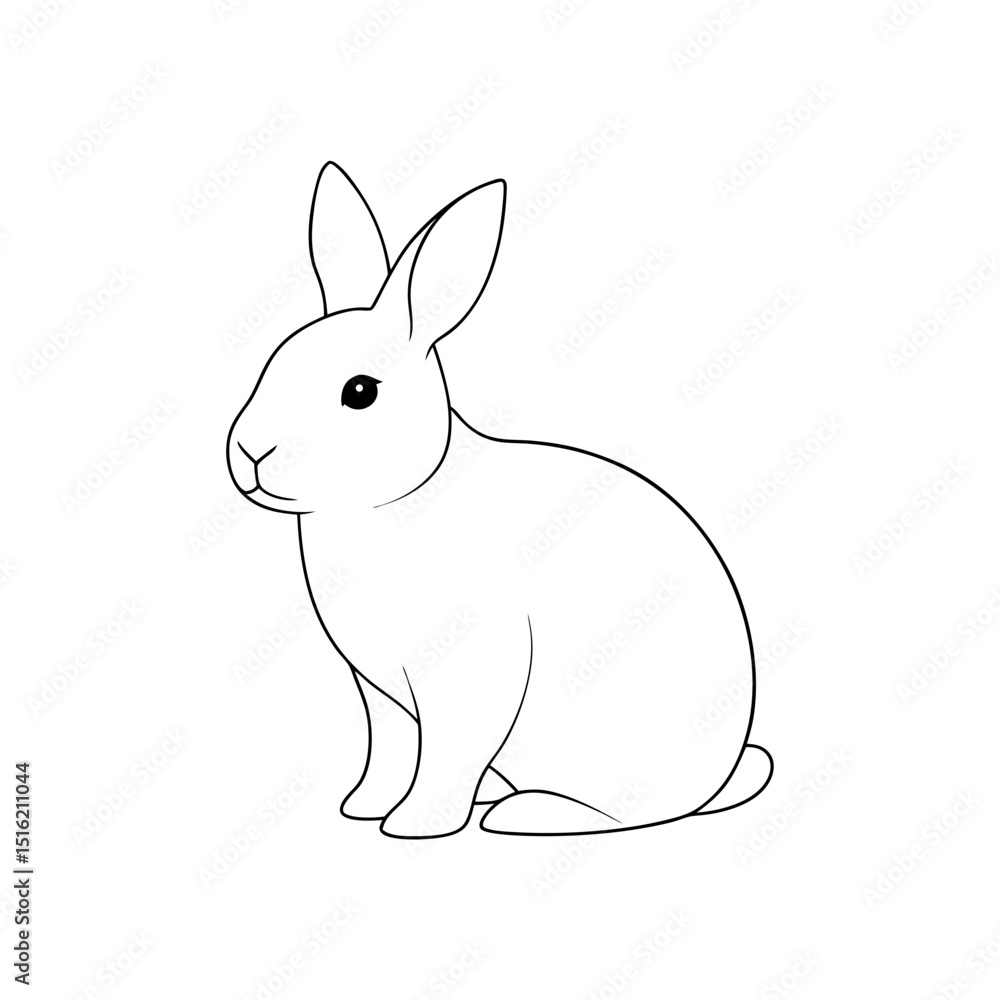 Obraz premium Adorable Lop Eared Rabbit Illustration for Pet and Easter Designs