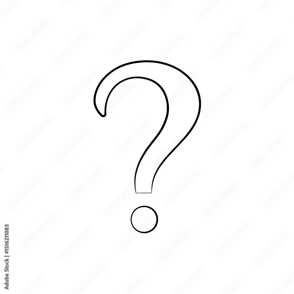Naklejka premium Simple Question Mark Illustration for Inquiry and Help Concepts