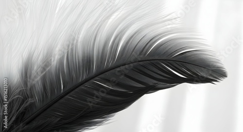 Monochrome Feather Texture Demonstrating Fluidity And Delicate Structure In Still Life